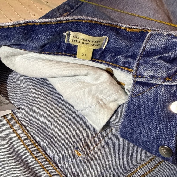 Madewell Dean Easy Straight Jeans Size 25 Distressed Raw Hem - Picture 6 of 10